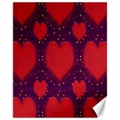 Galaxy Hearts Grunge Style Pattern Canvas 11  X 14  (unframed) by dflcprints