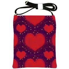 Galaxy Hearts Grunge Style Pattern Shoulder Sling Bag by dflcprints
