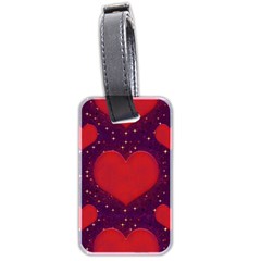 Galaxy Hearts Grunge Style Pattern Luggage Tag (two Sides) by dflcprints