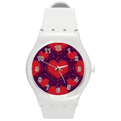 Galaxy Hearts Grunge Style Pattern Plastic Sport Watch (medium) by dflcprints