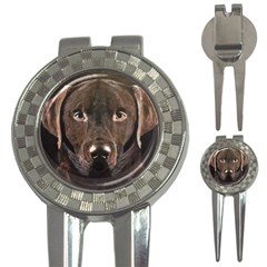 Chocolate Lab Golf Pitchfork & Ball Marker by LabsandRetrievers