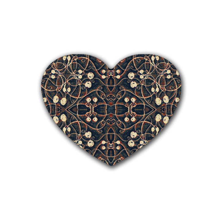 Victorian Style Grunge Pattern Drink Coasters 4 Pack (Heart) 