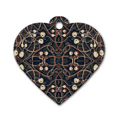 Victorian Style Grunge Pattern Dog Tag Heart (one Sided)  by dflcprints