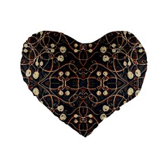 Victorian Style Grunge Pattern 16  Premium Heart Shape Cushion 