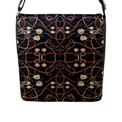 Victorian Style Grunge Pattern Flap Closure Messenger Bag (large)