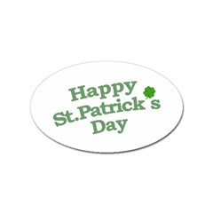 Happy St Patricks Text With Clover Graphic Sticker 100 Pack (oval) by dflcprints