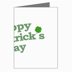 Happy St Patricks Text With Clover Graphic Greeting Card by dflcprints