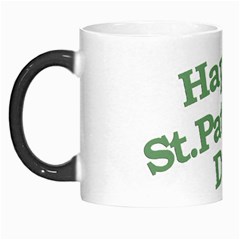 Happy St Patricks Text With Clover Graphic Morph Mug by dflcprints