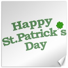 Happy St Patricks Text With Clover Graphic Canvas 12  X 12  (unframed) by dflcprints