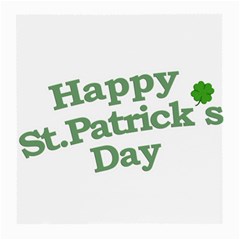 Happy St Patricks Text With Clover Graphic Glasses Cloth (medium) by dflcprints