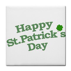 Happy St Patricks Text With Clover Graphic Face Towel by dflcprints