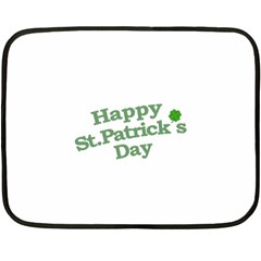 Happy St Patricks Text With Clover Graphic Mini Fleece Blanket (two Sided) by dflcprints