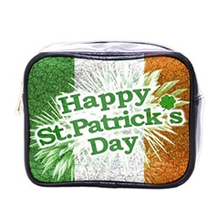Happy St  Patricks Day Grunge Style Design Mini Travel Toiletry Bag (one Side) by dflcprints