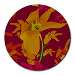 Tropical Hawaiian Style Lilies Collage 8  Mouse Pad (Round) Front