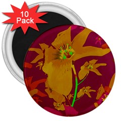 Tropical Hawaiian Style Lilies Collage 3  Button Magnet (10 Pack) by dflcprints