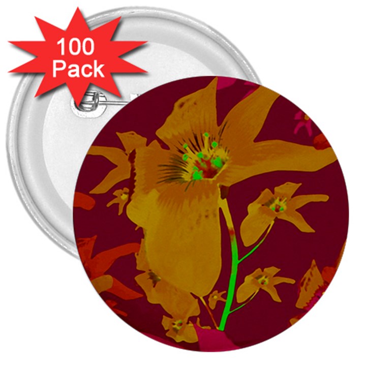 Tropical Hawaiian Style Lilies Collage 3  Button (100 pack)