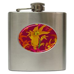 Tropical Hawaiian Style Lilies Collage Hip Flask by dflcprints