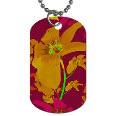 Tropical Hawaiian Style Lilies Collage Dog Tag (two-sided)  by dflcprints