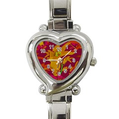 Tropical Hawaiian Style Lilies Collage Heart Italian Charm Watch  by dflcprints