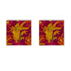 Tropical Hawaiian Style Lilies Collage Cufflinks (square) by dflcprints