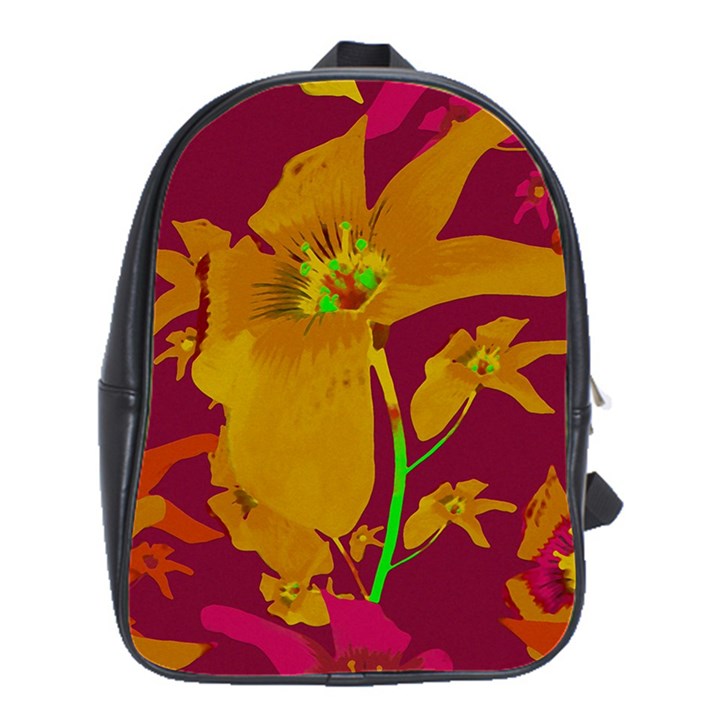 Tropical Hawaiian Style Lilies Collage School Bag (Large)