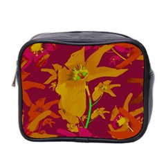 Tropical Hawaiian Style Lilies Collage Mini Travel Toiletry Bag (two Sides) by dflcprints