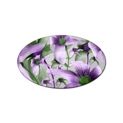 Lilies Collage Art In Green And Violet Colors Sticker 100 Pack (oval) by dflcprints