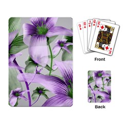 Lilies Collage Art In Green And Violet Colors Playing Cards Single Design by dflcprints