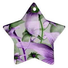 Lilies Collage Art In Green And Violet Colors Star Ornament (two Sides) by dflcprints