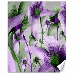 Lilies Collage Art In Green And Violet Colors Canvas 11  X 14  (unframed)