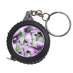 Lilies Collage Art In Green And Violet Colors Measuring Tape by dflcprints