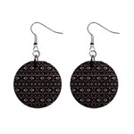 Tribal Dark Geometric Pattern03 Mini Button Earrings Front