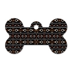 Tribal Dark Geometric Pattern03 Dog Tag Bone (two Sided) by dflcprints