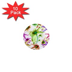 Multicolored Floral Print Pattern 1  Mini Button Magnet (10 Pack) by dflcprints