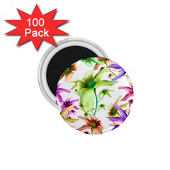 Multicolored Floral Print Pattern 1 75  Button Magnet (100 Pack) by dflcprints