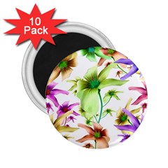 Multicolored Floral Print Pattern 2 25  Button Magnet (10 Pack) by dflcprints