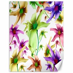 Multicolored Floral Print Pattern Canvas 12  X 16  (unframed) by dflcprints