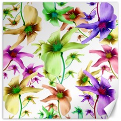 Multicolored Floral Print Pattern Canvas 20  X 20  (unframed) by dflcprints