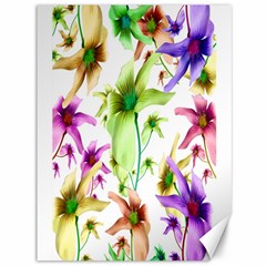 Multicolored Floral Print Pattern Canvas 36  X 48  (unframed) by dflcprints