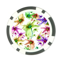 Multicolored Floral Print Pattern Poker Chip (10 Pack) by dflcprints