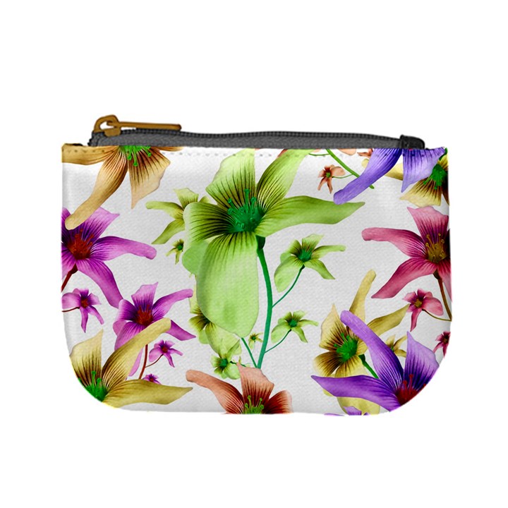 Multicolored Floral Print Pattern Coin Change Purse