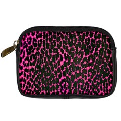 Hot Pink Leopard Print  Digital Camera Leather Case by OCDesignss