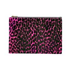 Hot Pink Leopard Print  Cosmetic Bag (large) by OCDesignss