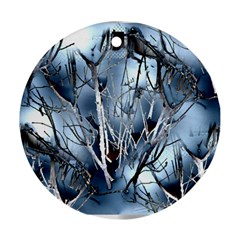 Abstract Of Frozen Bush Round Ornament (two Sides)