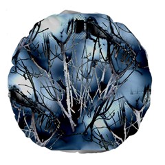 Abstract Of Frozen Bush 18  Premium Flano Round Cushion  by canvasngiftshop