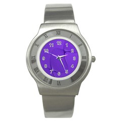 Twisted Purple Pain Signals Stainless Steel Watch (slim) by FunWithFibro