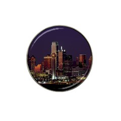 Dallas Skyline At Night Golf Ball Marker (for Hat Clip) by StuffOrSomething