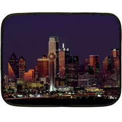 Dallas Skyline At Night Mini Fleece Blanket (two Sided) by StuffOrSomething