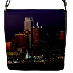 Dallas Skyline At Night Flap Closure Messenger Bag (small) by StuffOrSomething