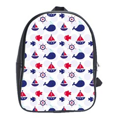 Nautical Sea Pattern School Bag (xl) by StuffOrSomething